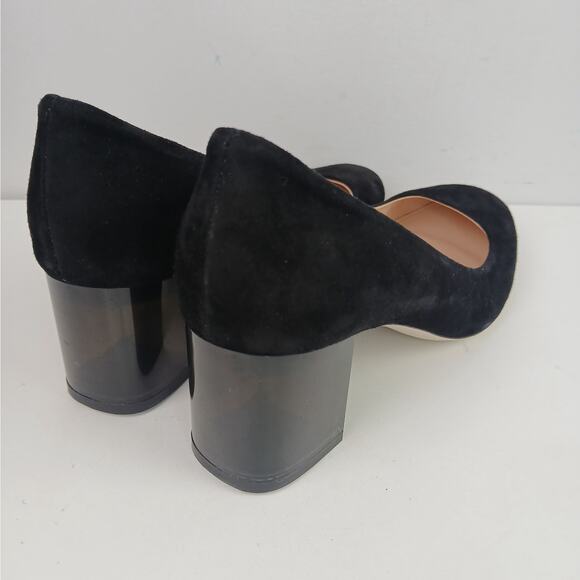 J.Crew SZ 8 Lucite Block Heel & Black Suede Pumps F5959 NEW $218 - Picture 4 of 10